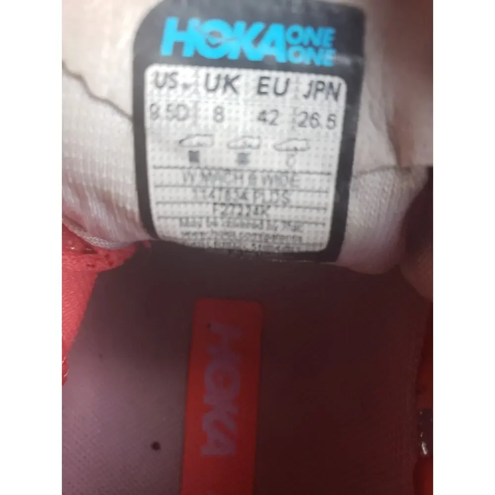 Hoka Mach 6 Shoes Size 9.5 Wide Women Gray Pink Running Gym Marathon 1147834